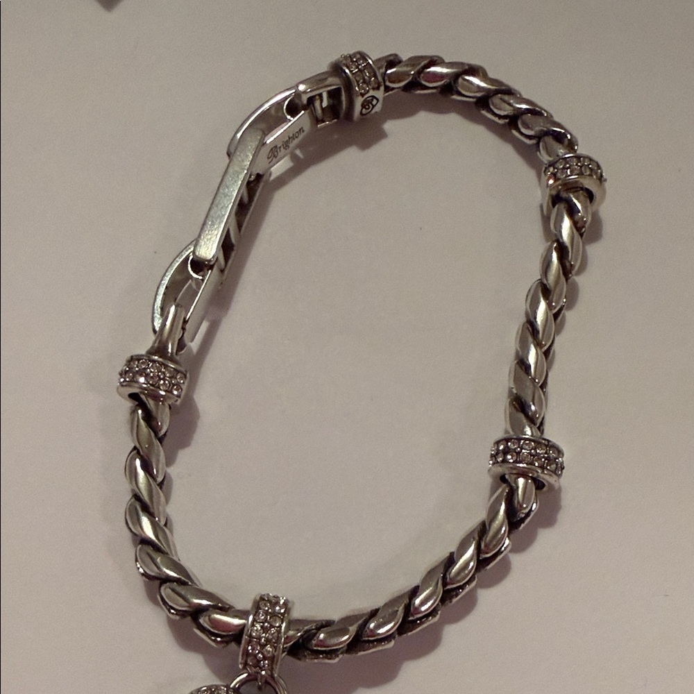 Brighton Silver Heart Charm Bracelet with Floral Drawstring Pouch - Multicolor - Picture 11 of 12